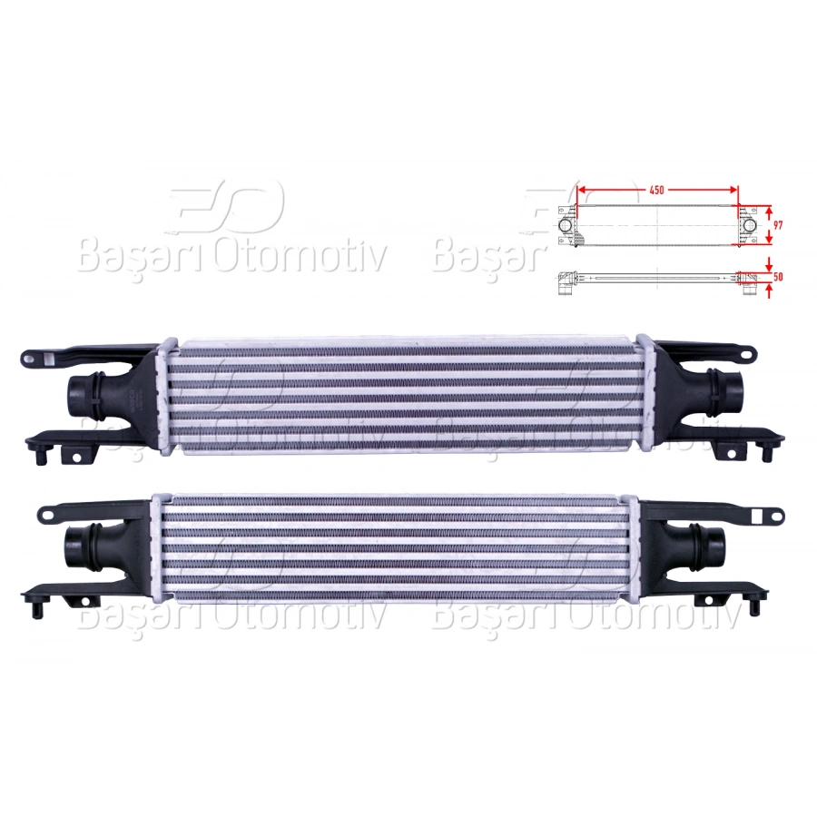 TURBO RADYATORU (INTERCOOLER) 450X97X50 OPEL CORSA D CORSA D VAN 1.3 CDTI 06 >