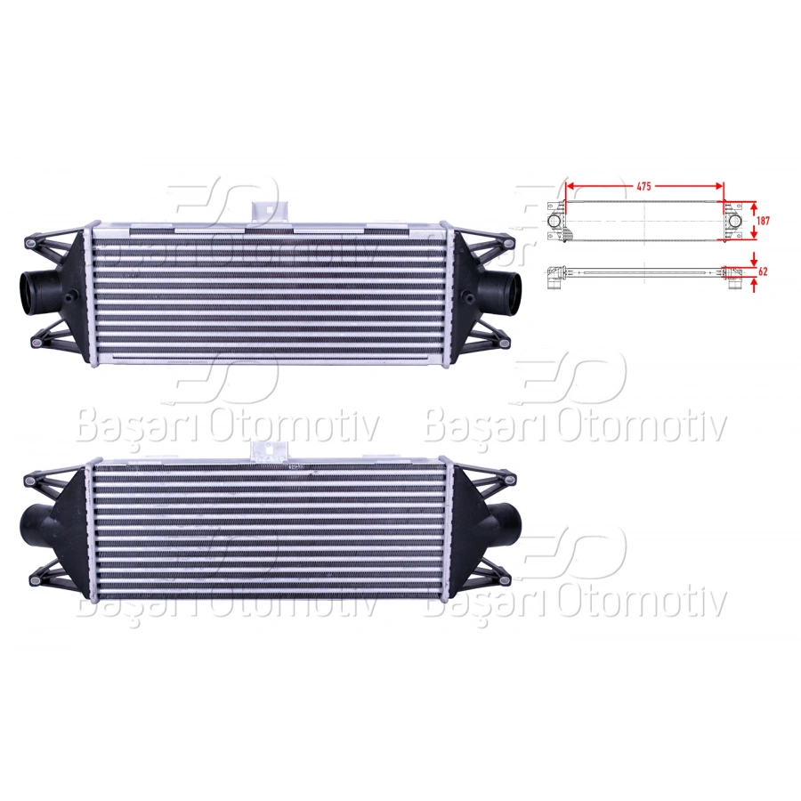 TURBO RADYATORU (INTERCOOLER) 475X187X62 IVECO DAILY 3 99 >