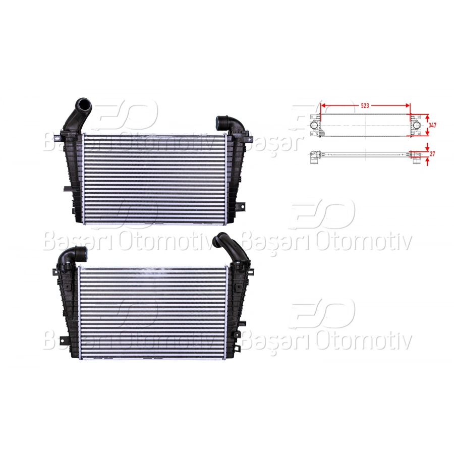 TURBO RADYATORU (INTERCOOLER) 523X347X27 OPEL ASTRA H 1.7 CDTI 07>