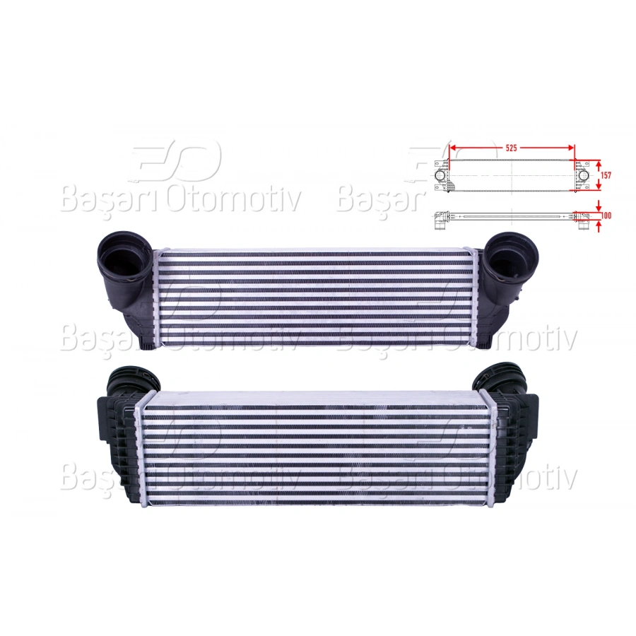 TURBO RADYATORU (INTERCOOLER) 525X157X100 BMW E70 X5 3.0D 3.0SD 3.0D XD 3.5I 4.0D XD F15 X5 2.5D SDRIVE 3.0D SDRIVE 3.5I 4.0D 4.0E E71 X6 3.0D XD 3.5D XD 3.5I XD 4.0D XD 07 >