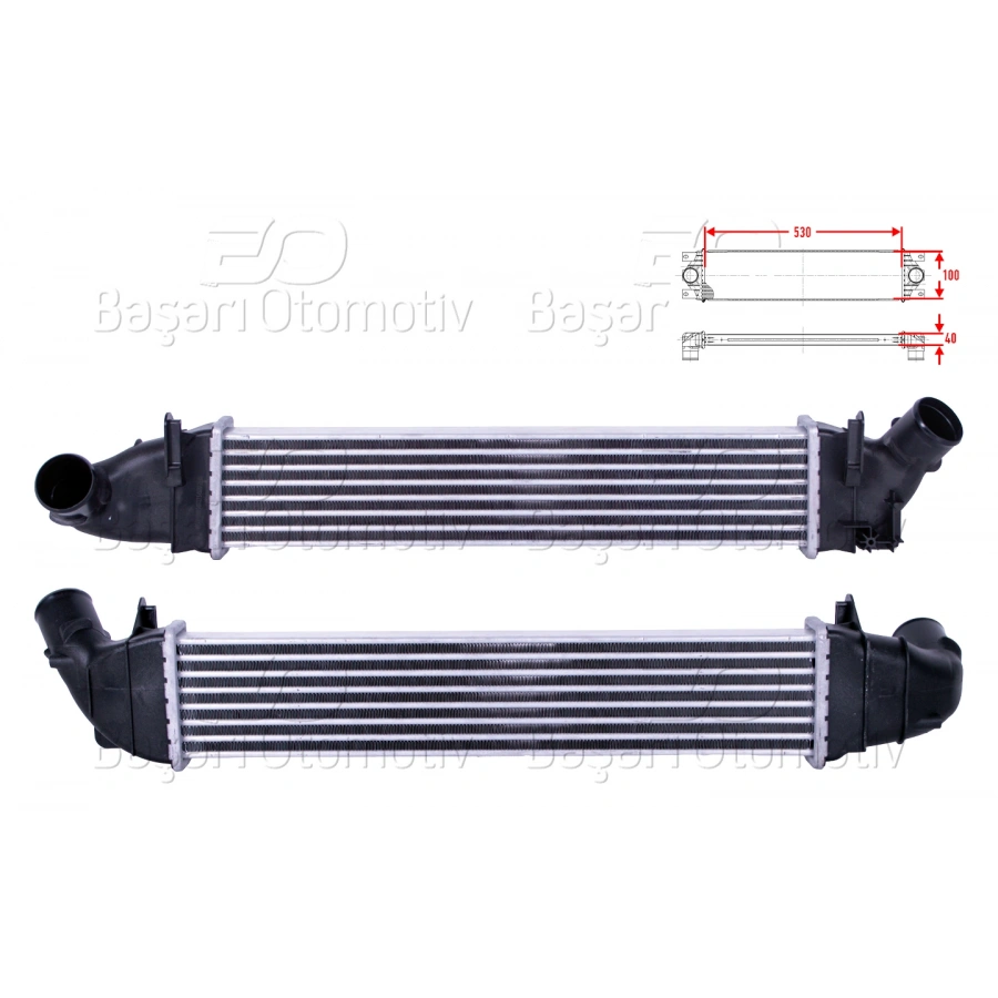 TURBO RADYATORU (INTERCOOLER) 530X100X40 DACIA LOGAN (LS) 1.5 DCI 06-08