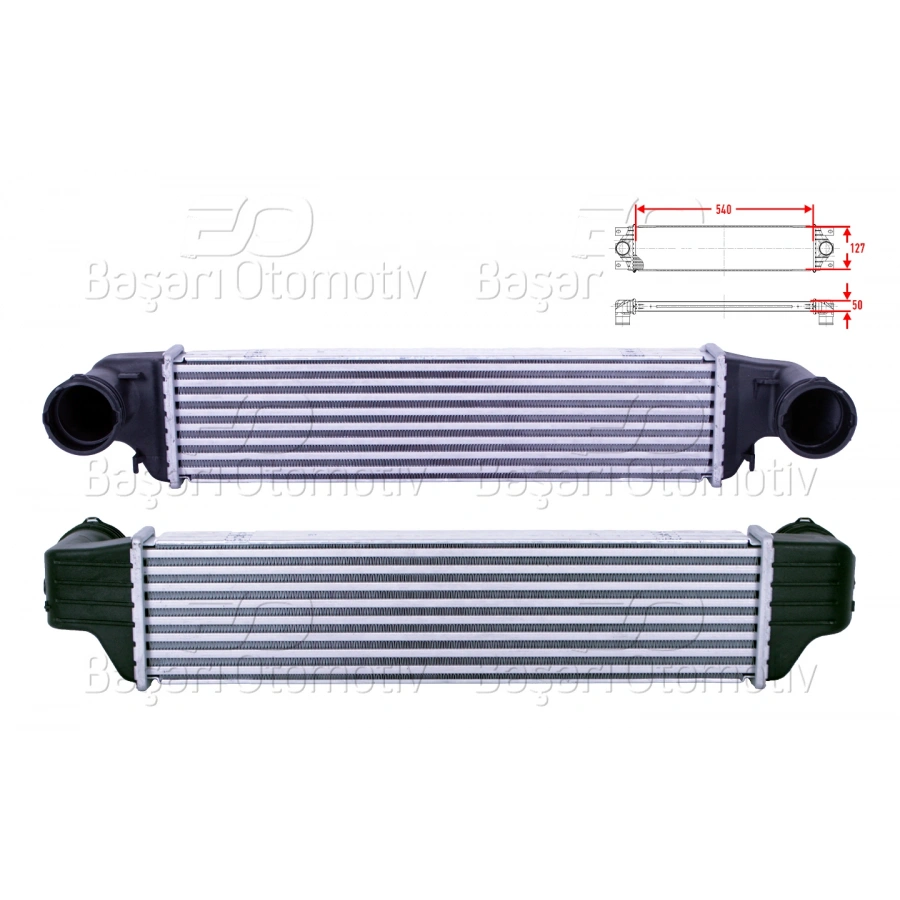 TURBO RADYATORU (INTERCOOLER) 540X127X50 BMW E46 3.18D 3.20D 3.30D E83 X3 2.0D 3.0D 99 >