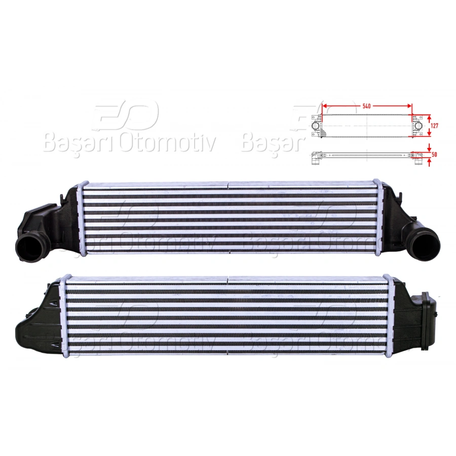TURBO RADYATORU (INTERCOOLER) 540X127X50 BMW E46 3.20D 3.30D 3.30XD 98 >