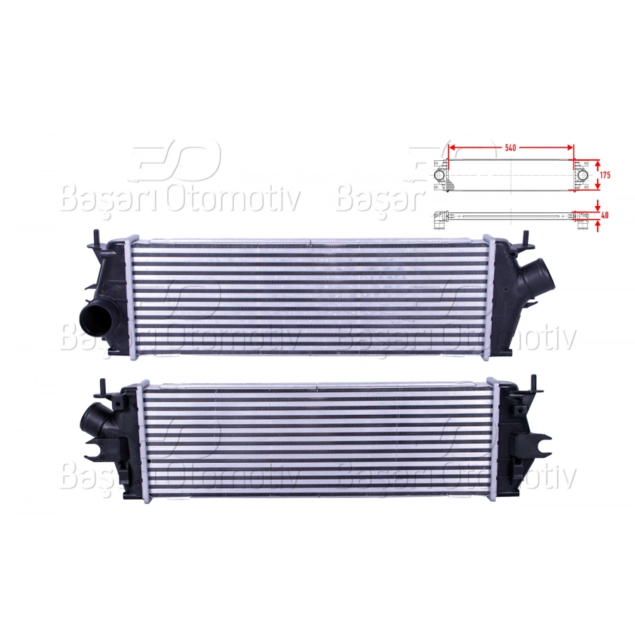 TURBO RADYATORU (INTERCOOLER) 540X175X40 RENAULT TRAFIC 2 2.0 DCI 01-14 / OPEL VIVARO 1.4 DCI 04>