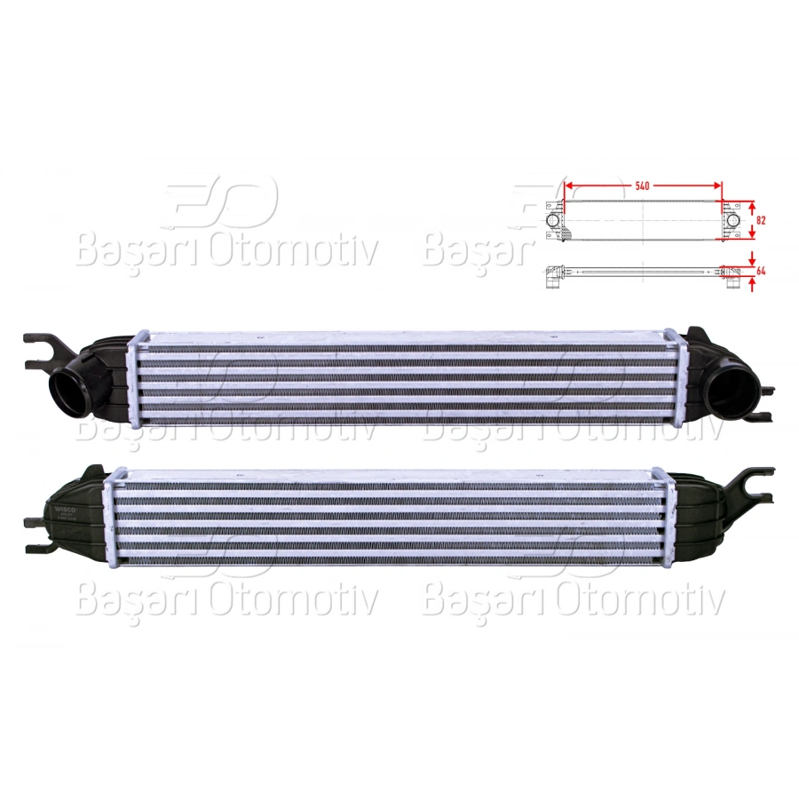 TURBO RADYATORU (INTERCOOLER) 540X82X64 MINI COOPER S R56 COOPER S JCW COOPER S CLUBMAN R55 COOPER S CONVERTIBLE R57 COOPER S COUPE R58 06 >