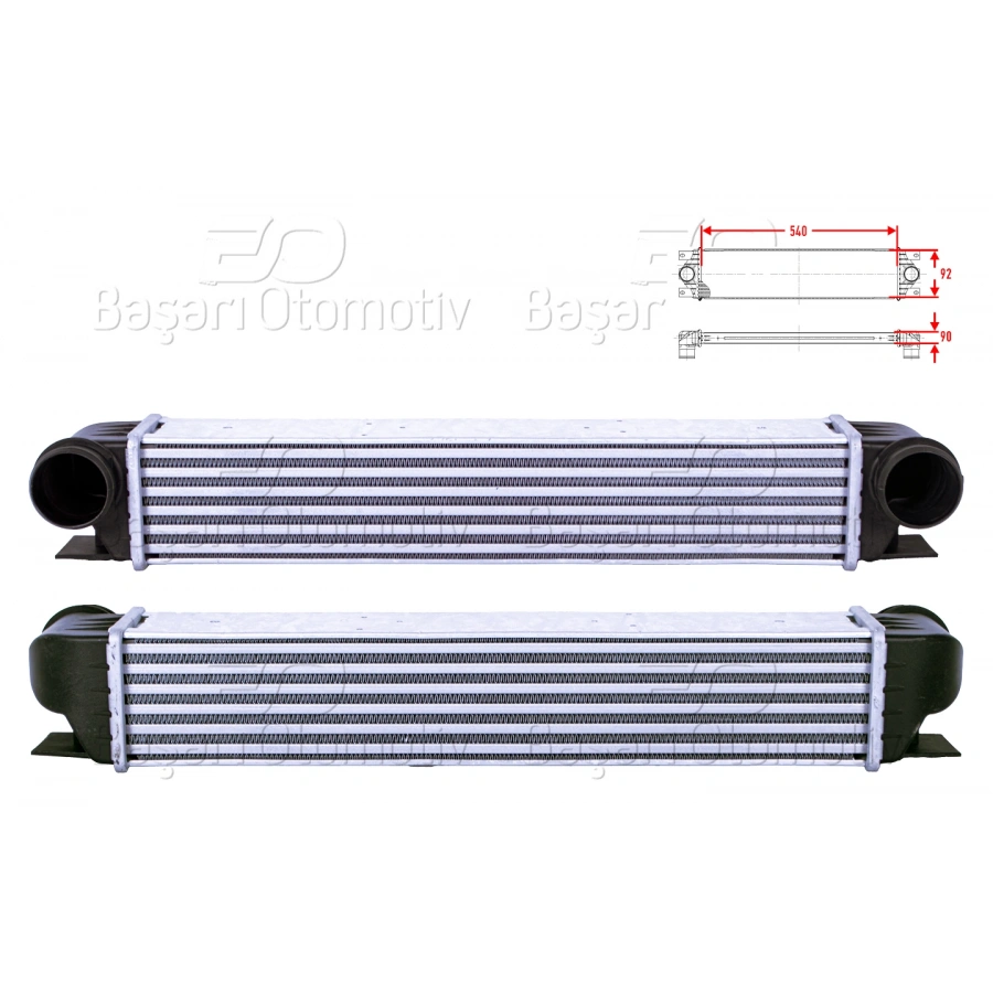 TURBO RADYATORU (INTERCOOLER) 540X92X90 BMW E39 5 520 D 525 D 530 D TOURING 520 D 530 D BMW 7 730D 740 D 98 >