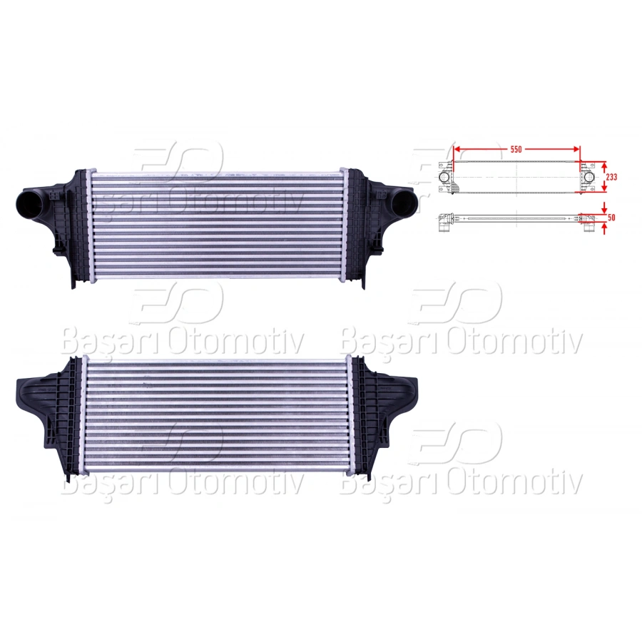 TURBO RADYATORU (INTERCOOLER) 550X233X50 MERCEDES-BENZ GL (X164) 320 CDI 06-12 ML (W164) 320 CDI 05-11