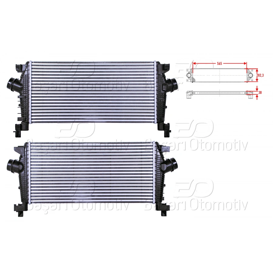 TURBO RADYATORU (INTERCOOLER) 565X282,3X30 OPEL ASTRA J 1.3 CDTI-1.4-1.6 10>