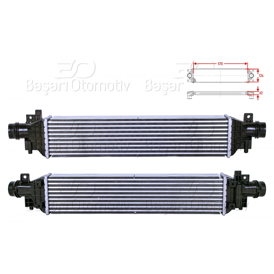 TURBO RADYATORU (INTERCOOLER) 570X124X62 OPEL MOKKA CHEVROLET TRAX 1.4 12>