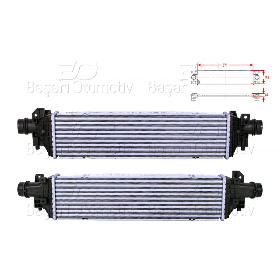 TURBO RADYATORU (INTERCOOLER) 571X142X64 OPEL MOKKA / MOKKA X (J13) 1.6 CDTI 15> CHEVROLET TRAX 1.7 TD 12>