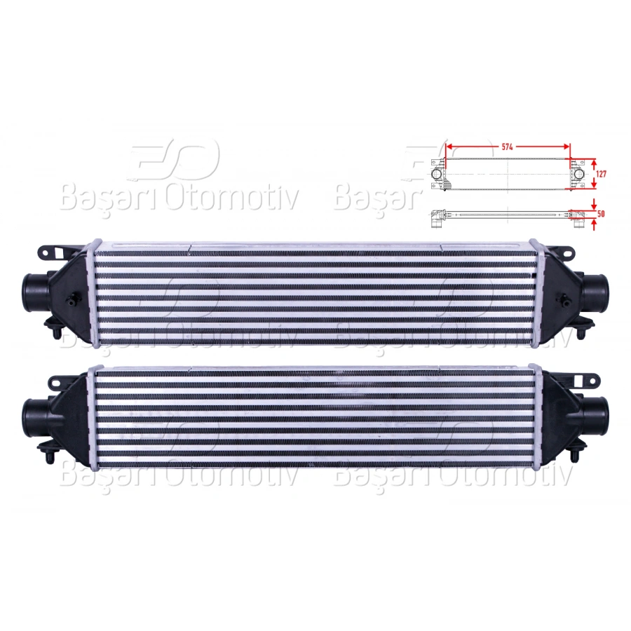 TURBO RADYATORU (INTERCOOLER) 574X127X50 OPEL COMBO D FIAT DOBLO 1.3 CDTI 1.4 1.6 CDTI 2.0 CDTI 10 >