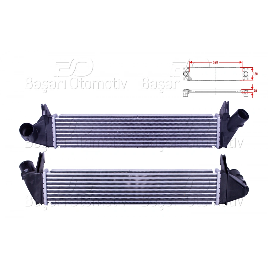 TURBO RADYATORU (INTERCOOLER) 590X120X40 DACIA DUSTER LOGAN SANDERO RENAULT LOGAN 1.5 DCI 05 >