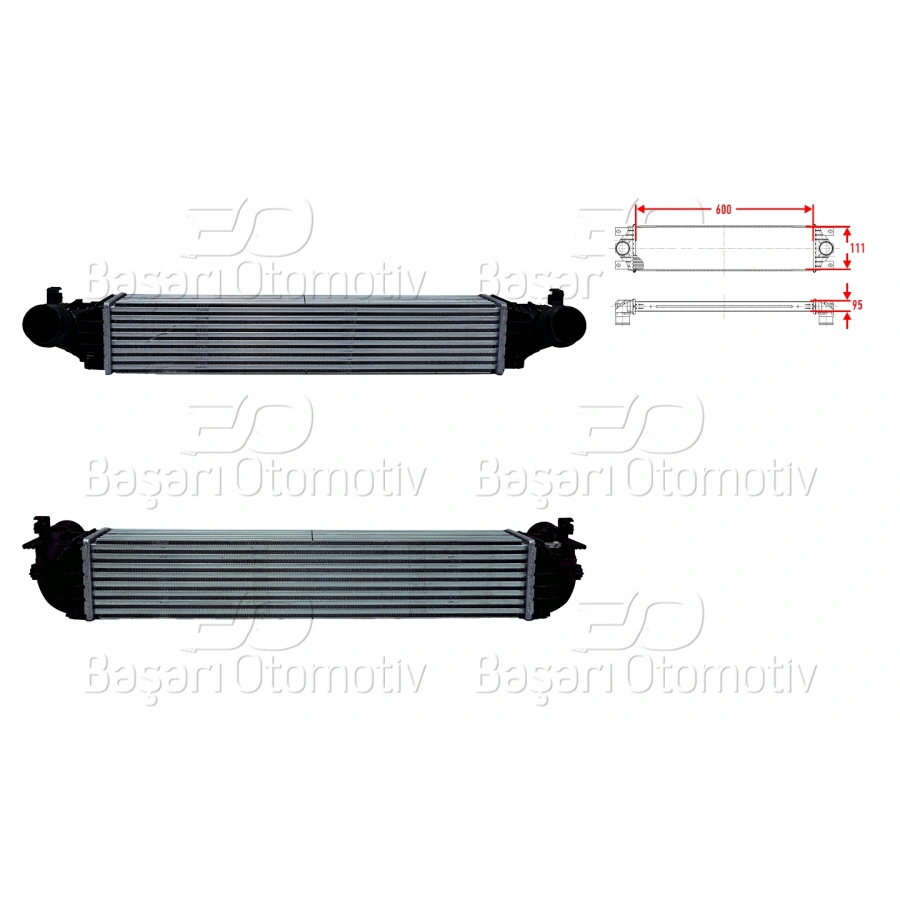 TURBO RADYATORU (INTERCOOLER) 600X111X95 OPEL ASTRA K 1.4 T 15>