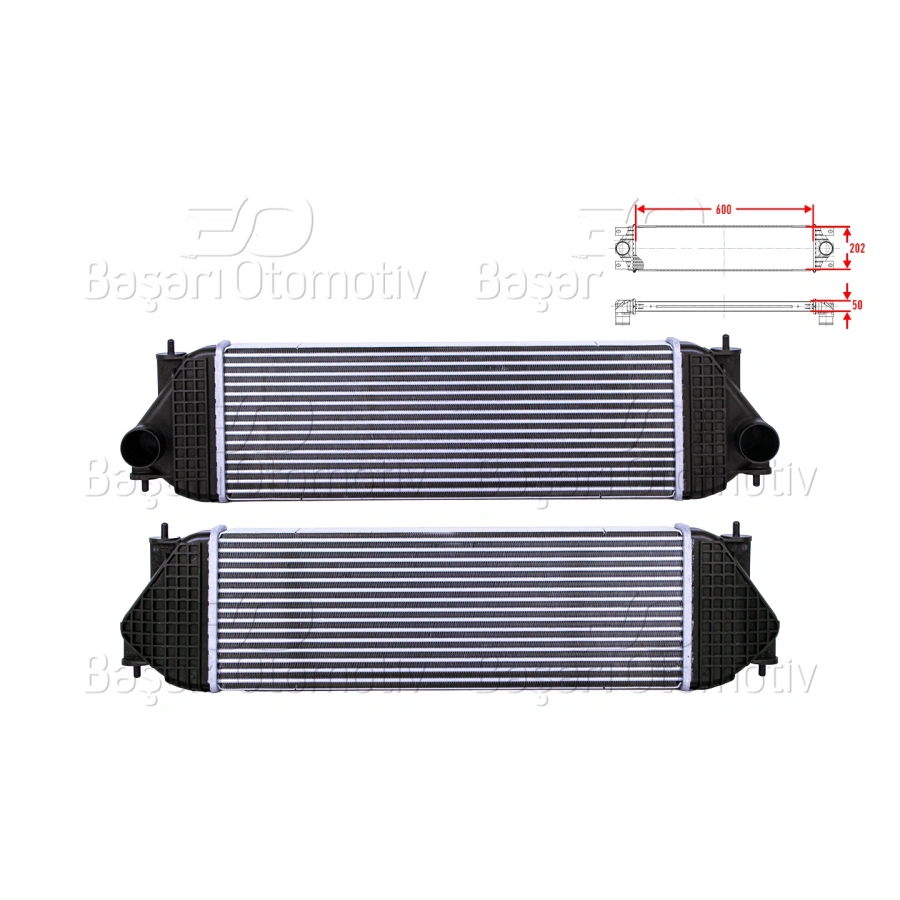 TURBO RADYATORU (INTERCOOLER) 600X202X50 SUZUKI GRAND VITARA 2 (JT) 1.9 DDIS 05>