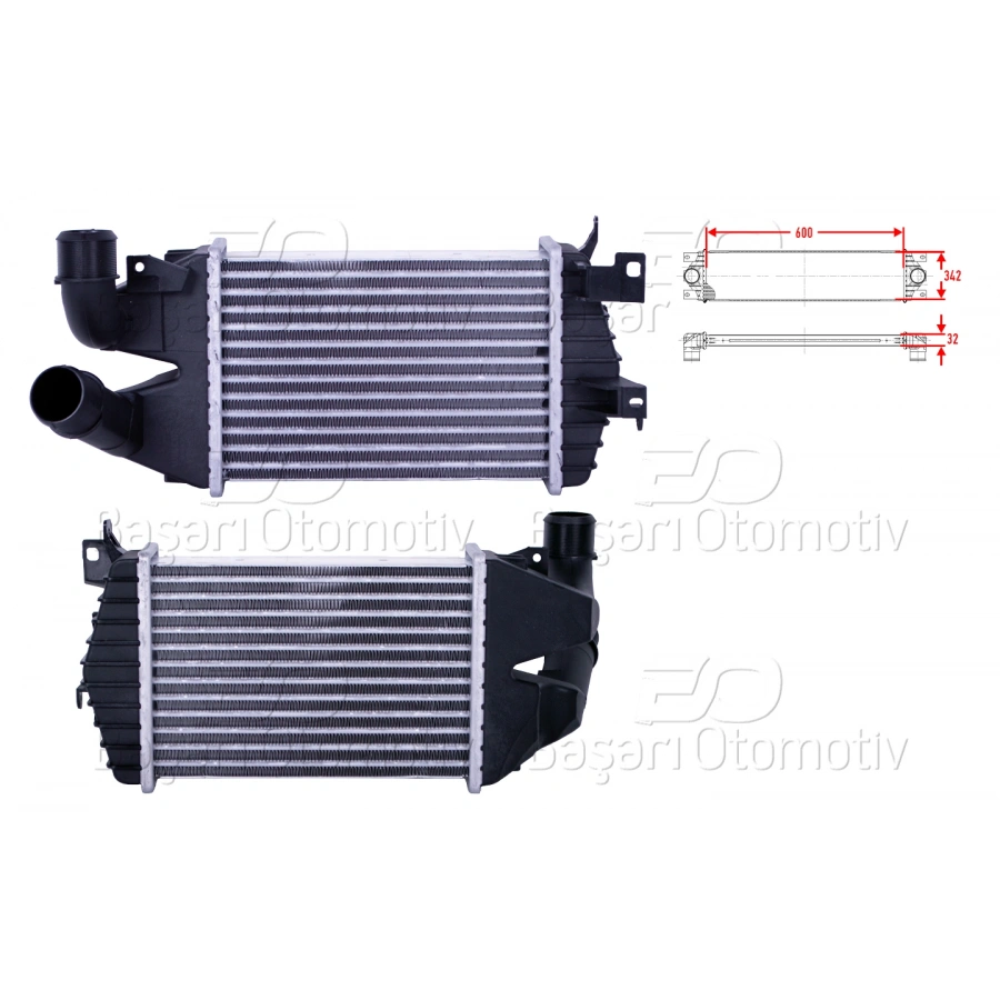 TURBO RADYATORU (INTERCOOLER) 600X342X32 RENAULT LAGUNA 1 1.9-2.2 DTI 96-01