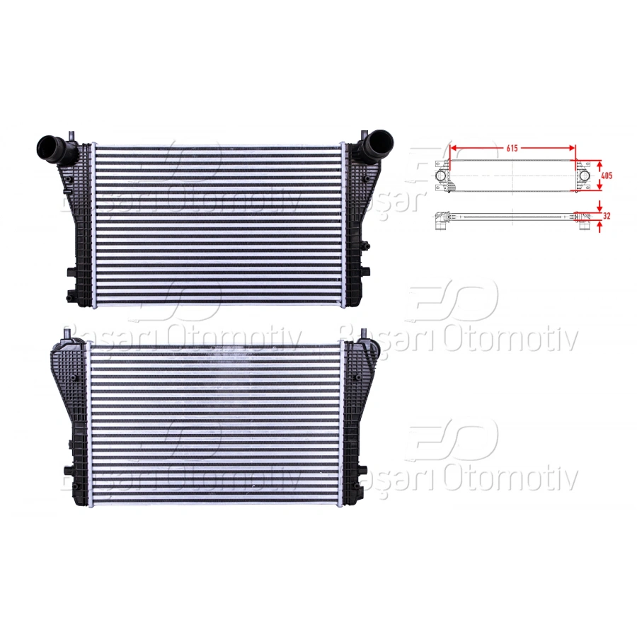 TURBO RADYATORU (INTERCOOLER) 615X405X32 VW JETTA GOLF6 SUPERB 1.6 TDI CAY MOTOR 09 >