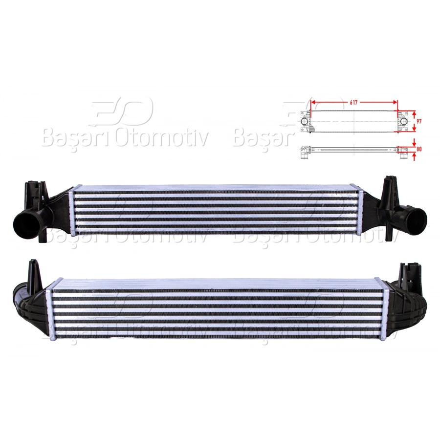 TURBO RADYATORU (INTERCOOLER) 617X97X80 VW POLO (6R,6C) 1.4 TSI 09>