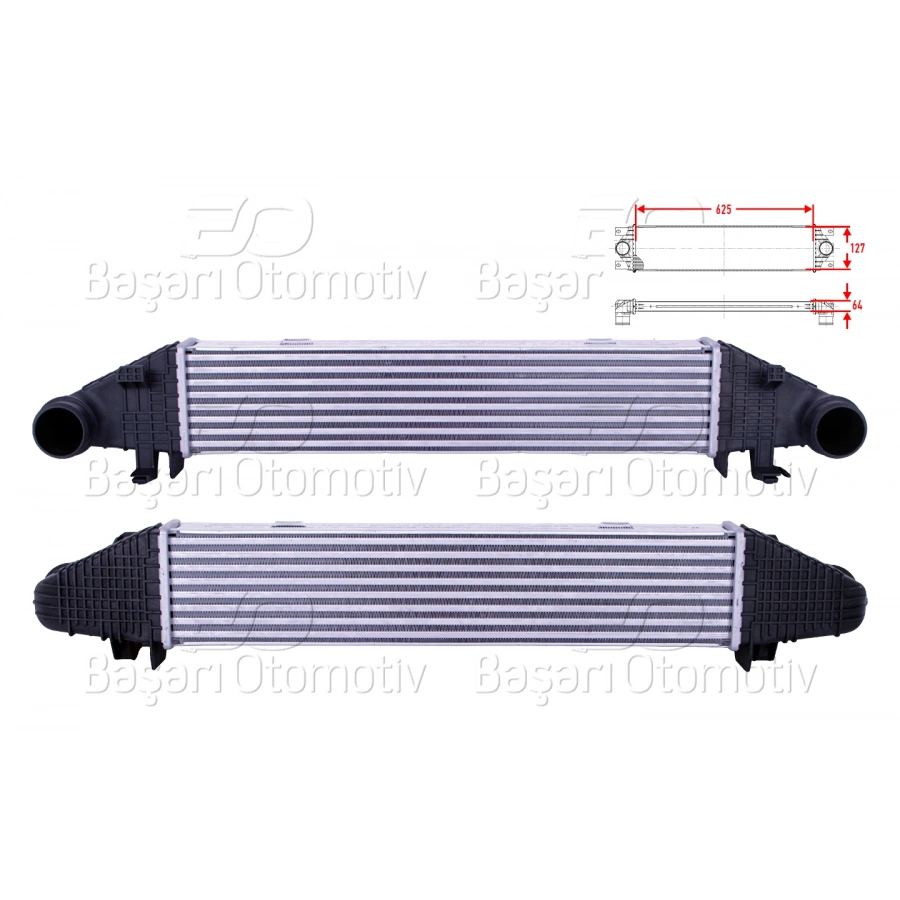 TURBO RADYATORU (INTERCOOLER) 625X127X64 MERCEDES-BENZ BENZ W204 C180 KOMPRESSOR C200 CDI C200 KOMPRESSOR W212 E200 NGT 07 >
