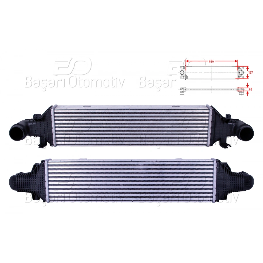 TURBO RADYATORU (INTERCOOLER) 626X157X62 MERCEDES-BENZ C SERISI (W204) C180 - C220 CDI - C250 CDI 07-14/ CLS (C218) CLS 250 CDI - 350 CDI 12> / E SERISI (W212) E180 - E200 - E220 CDI - E250 CDI - E350 CDI 09>