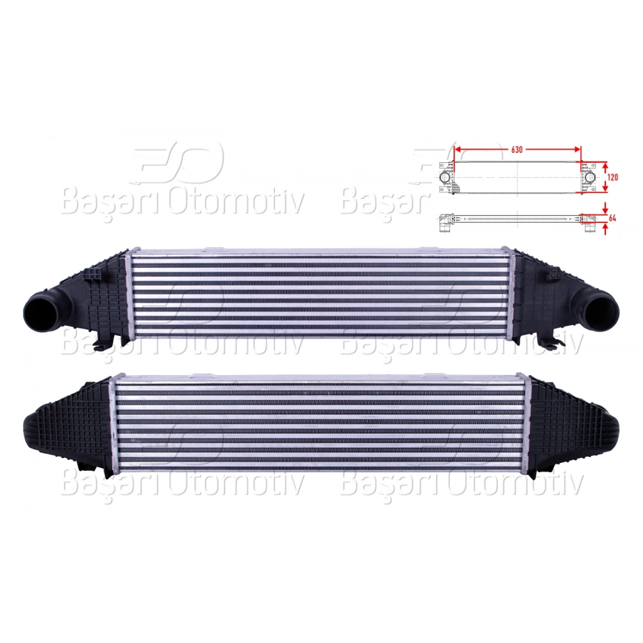 TURBO RADYATORU (INTERCOOLER) 630X120X64 MERCEDES-BENZ BENZ W204 C180 CGI C200 CGI C204 C180 C200 CGI W212 E200 CGI 07 >