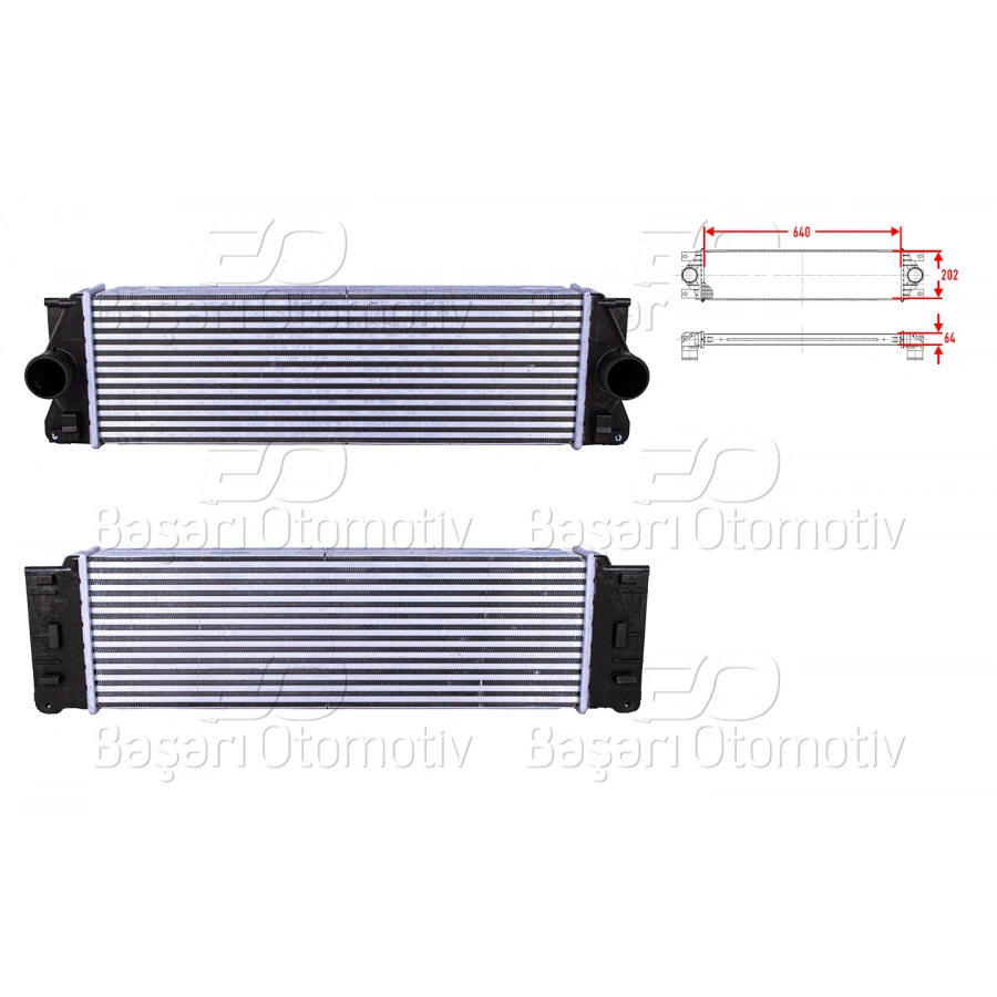 TURBO RADYATORU (INTERCOOLER) 640X202X64 VW CRAFTER SPRINTER 2.5TDI 06>