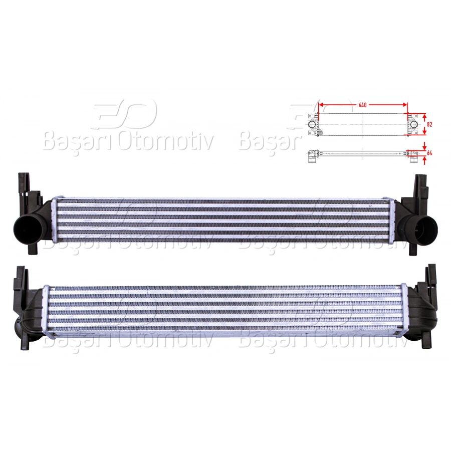 TURBO RADYATORU (INTERCOOLER) 640X82X64 VW POLO IBIZA FABIA 1.2 1.6TDI 10 >