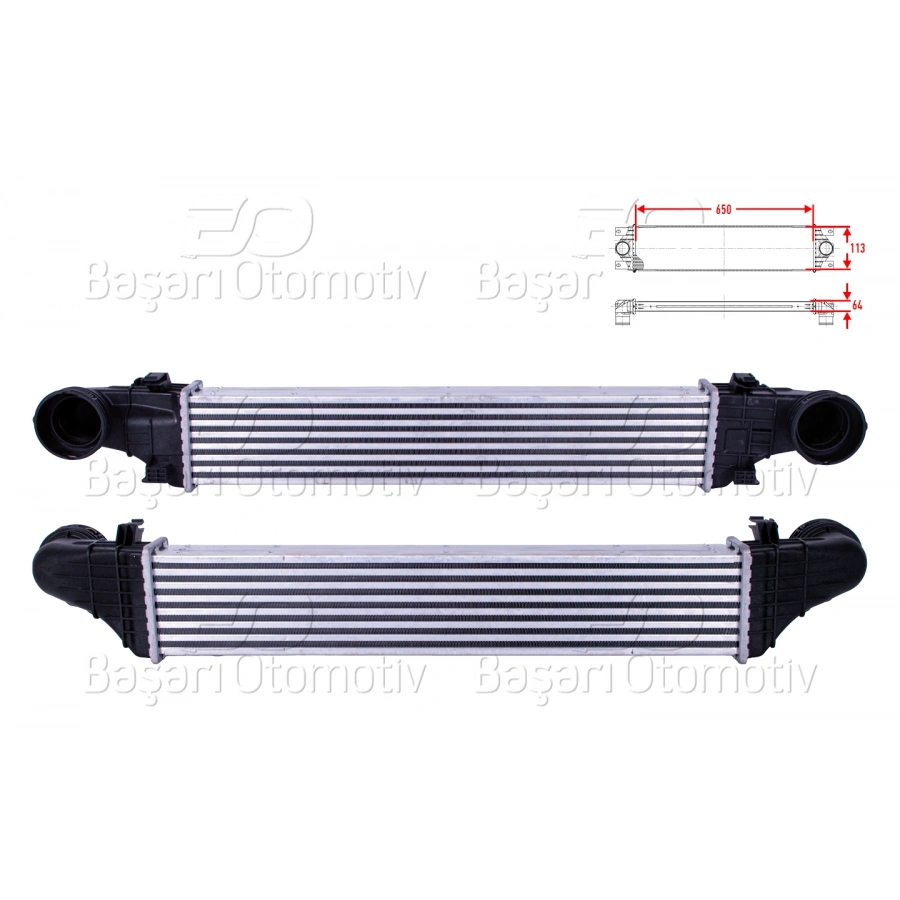 TURBO RADYATORU (INTERCOOLER) 650X113X64 MERCEDES-BENZ BENZ W211 E200 KOMPRESSOR E270 CDI E280 CDI E320 CDI 02 >