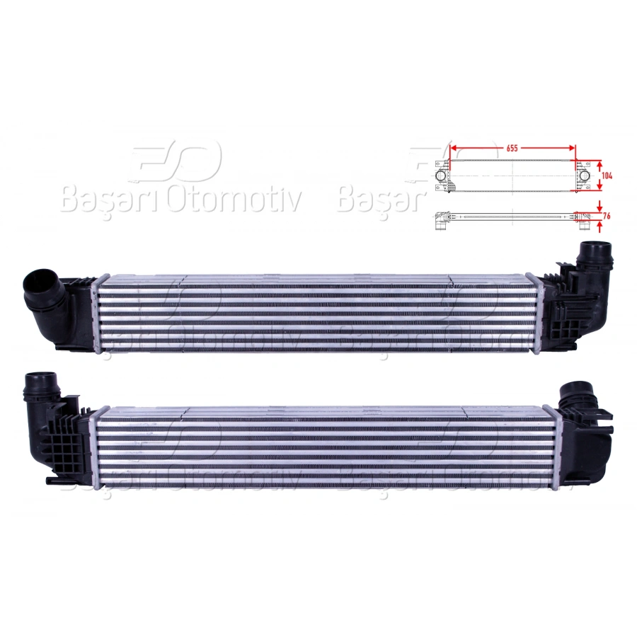 TURBO RADYATORU (INTERCOOLER) 655X104X76 DACIA DUSTER (HS) 1.5 DCI 10-18