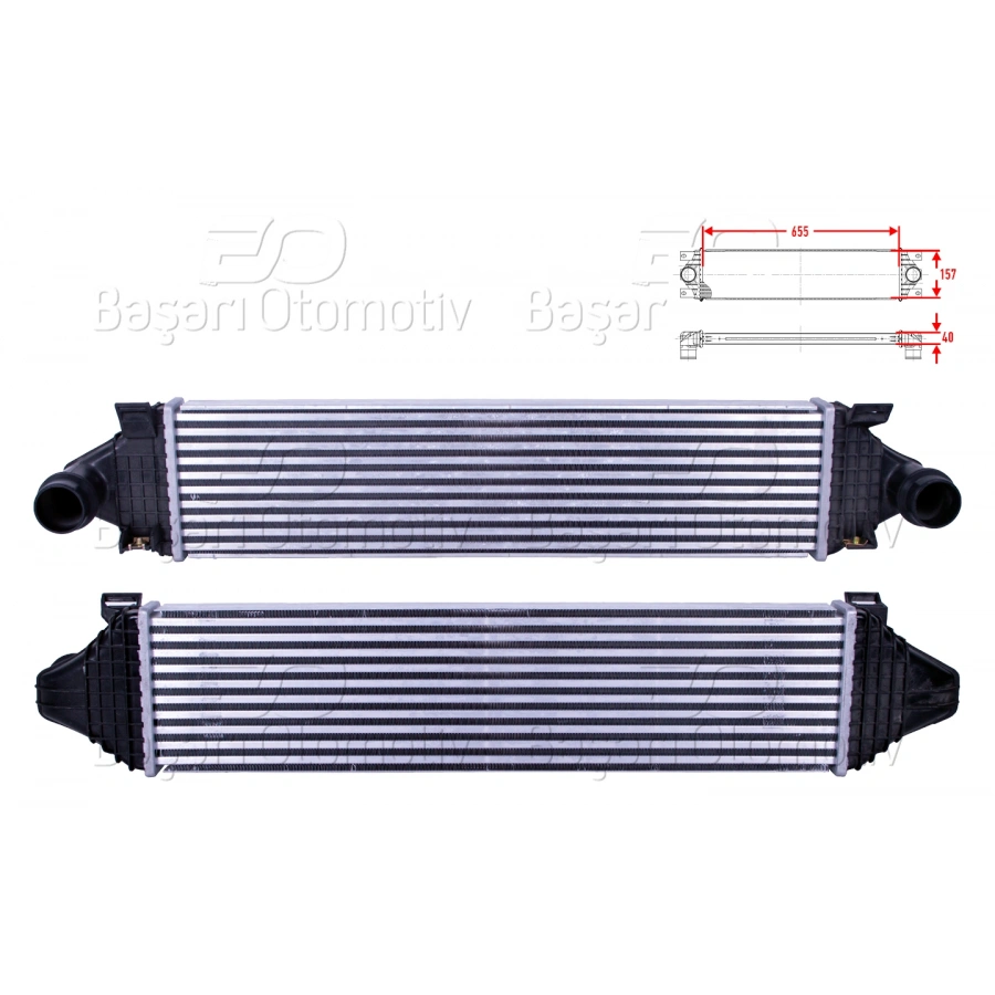 TURBO RADYATORU (INTERCOOLER) 655X157X40 VOLVO 2 1.5 T3 - 2.0 D3 10> / V40 D2 - D3 12> / V60 D3 - T3 10>