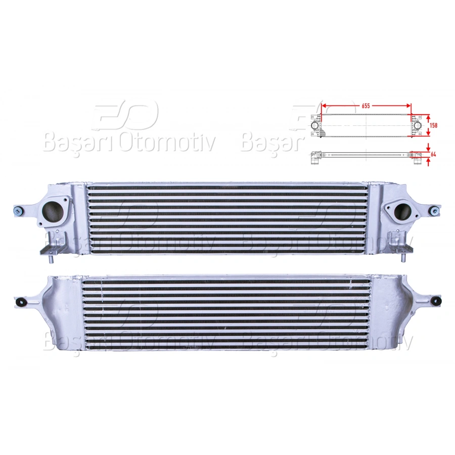 TURBO RADYATORU (INTERCOOLER) 655X158X64 NISSAN X-TRAIL 2 (T31) 2.0 DCI 07-13/ RENAULT KOLEOS 1 2.0 DCI 08>