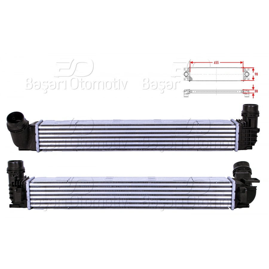 TURBO RADYATORU (INTERCOOLER) 655X90X80 RENAULT SCENIC GRAND SCENIC MEGANE 3 MEGANE CC 1.2 TCE 1.4 A-16V 1.5 DCI 08 >