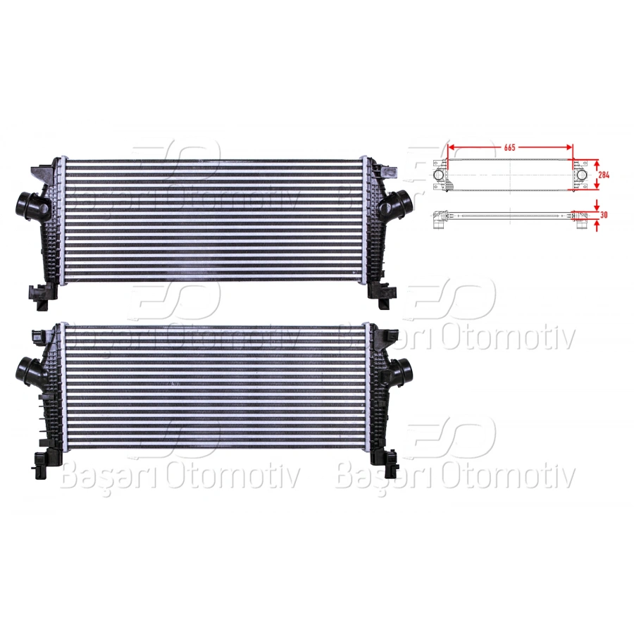 TURBO RADYATORU (INTERCOOLER) 665X284X30 OPEL INSIGNIA-ASTRA J-ZAFIRA TOURER C-CHEVROLET CRUZE 1.4 11>