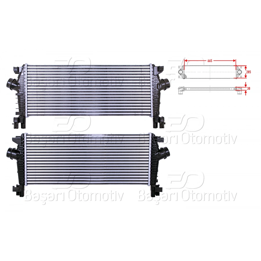 TURBO RADYATORU (INTERCOOLER) 665X285X30 OPEL ASTRA J INSIGNIA ZAFIRA C 1.6 SDI 12>
