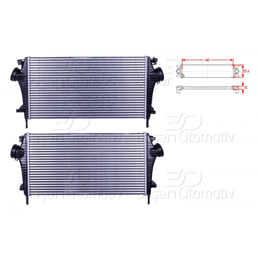 TURBO RADYATORU (INTERCOOLER) 665X357,4X32 OPEL INSIGNIA 1.6 2.0 08-17