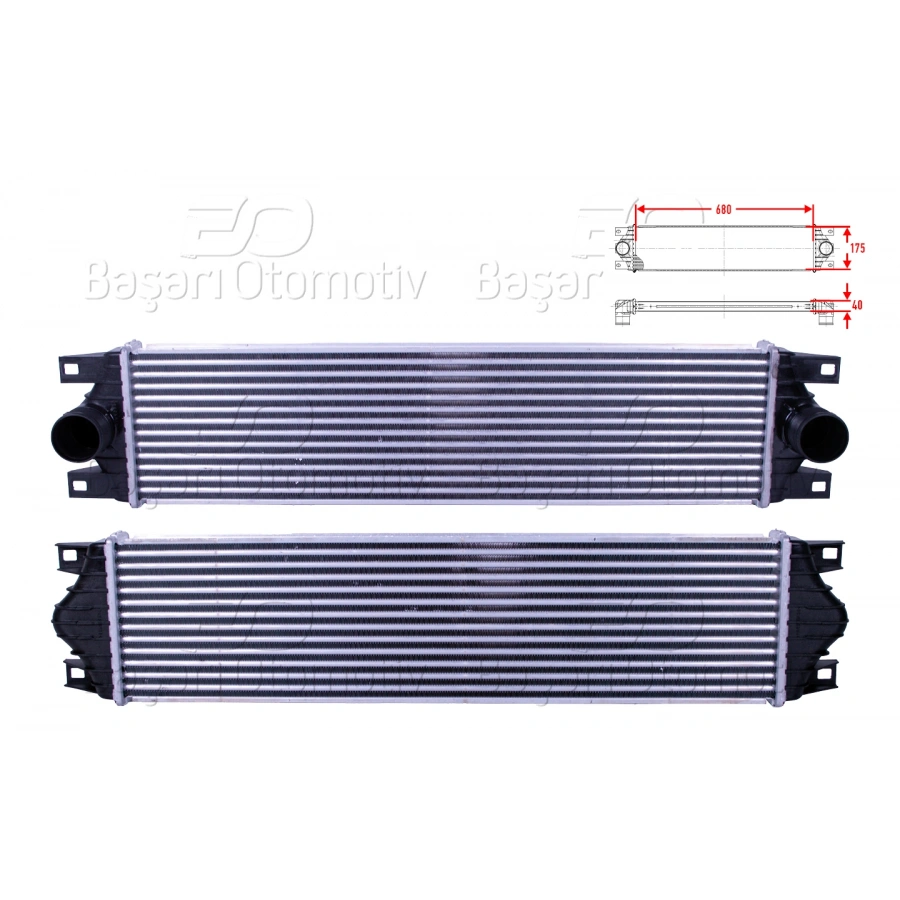 TURBO RADYATORU (INTERCOOLER) 680X175X40 OPEL MOVANO NISSAN INTERSTAR RENAULT MASTER 2 1.9 DTI 2.2 DTI 2.5 DTI 2.8 DTI 99 >