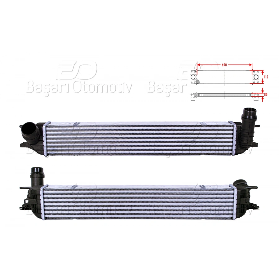 TURBO RADYATORU (INTERCOOLER) 690X112X80 RENAULT LAGUNA 3 (BT0/1) 1.5 dCi LAGUNA 3 Grandtour (KT0/1) 1.5 dCi 07-15 LATITUDE (L70_) 1.5 dCi 10>