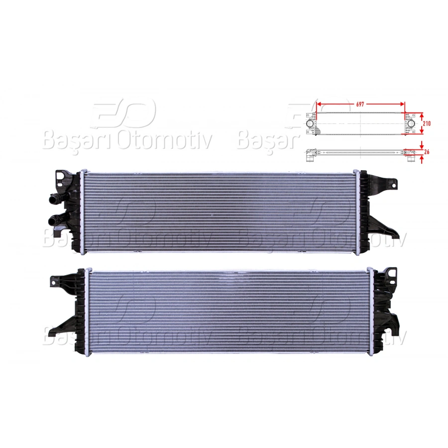 TURBO RADYATORU (INTERCOOLER) 697X210X26 VW T6 2.0 TDI 15>