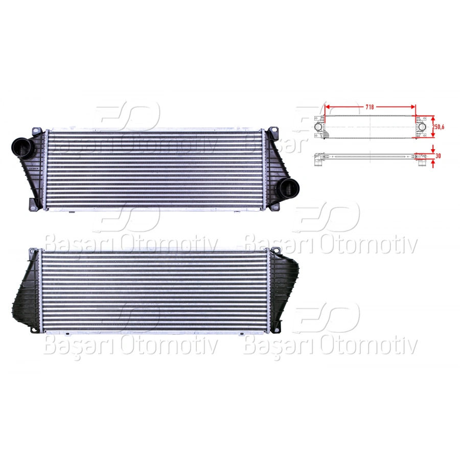 TURBO RADYATORU (INTERCOOLER) 718X250,6X30 MERCEDES-BENZ SPRINTER 2.5 TDI 97 >