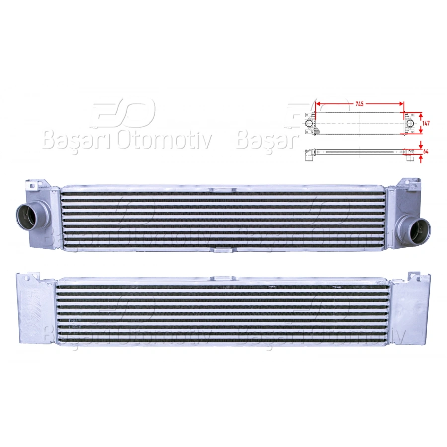 TURBO RADYATORU (INTERCOOLER) 745X147X64 CITROEN JUMPER FIAT DUCATO PEUGEOT BOXER 2.2 HDI 3.0 HDI 2.0 D 2.2 D 2.3 D 3.0 D 06 >