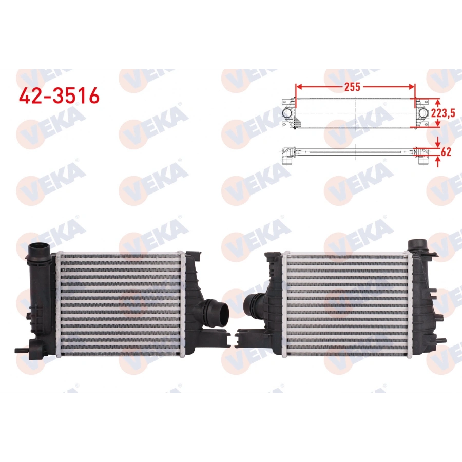 TURBO RADYATORU (INTERCOOLER) CLIO IV (BH) / CAPTUR I (J5-H5) 1.5 dCi 90-110 HP 2012-2015-