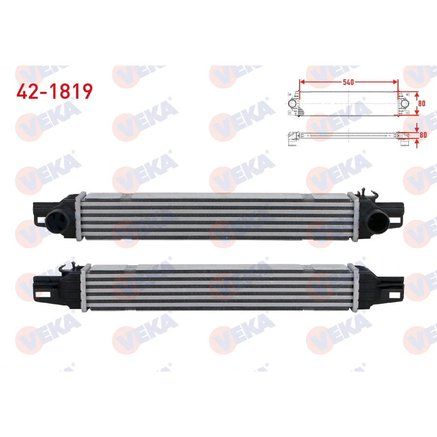 TURBO RADYATORU (INTERCOOLER) (EURO 5 - EURO 6) FIAT FIORINO 1.3 MJT 2015- / CITROEN NEMO 1.3 HDI 2015- / PEUGEOT BIPPER 1.3 HDI 2015-