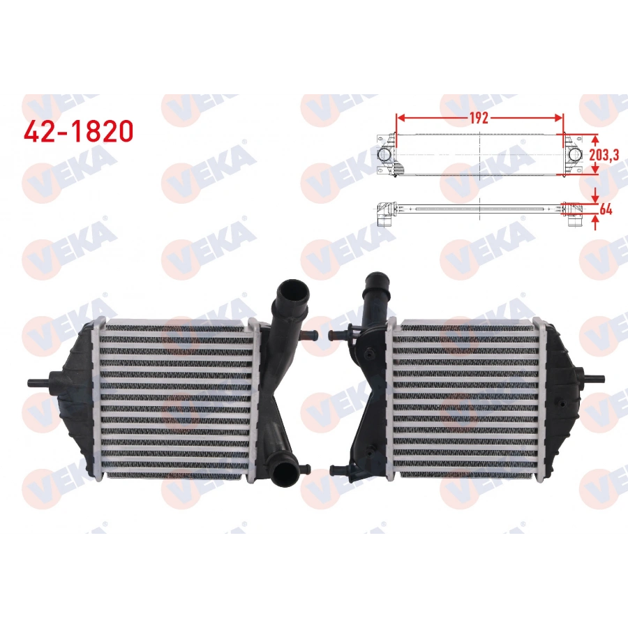 TURBO RADYATORU (INTERCOOLER) FIAT IDEA 1.3 D MULTIJET 70 hp 2004-