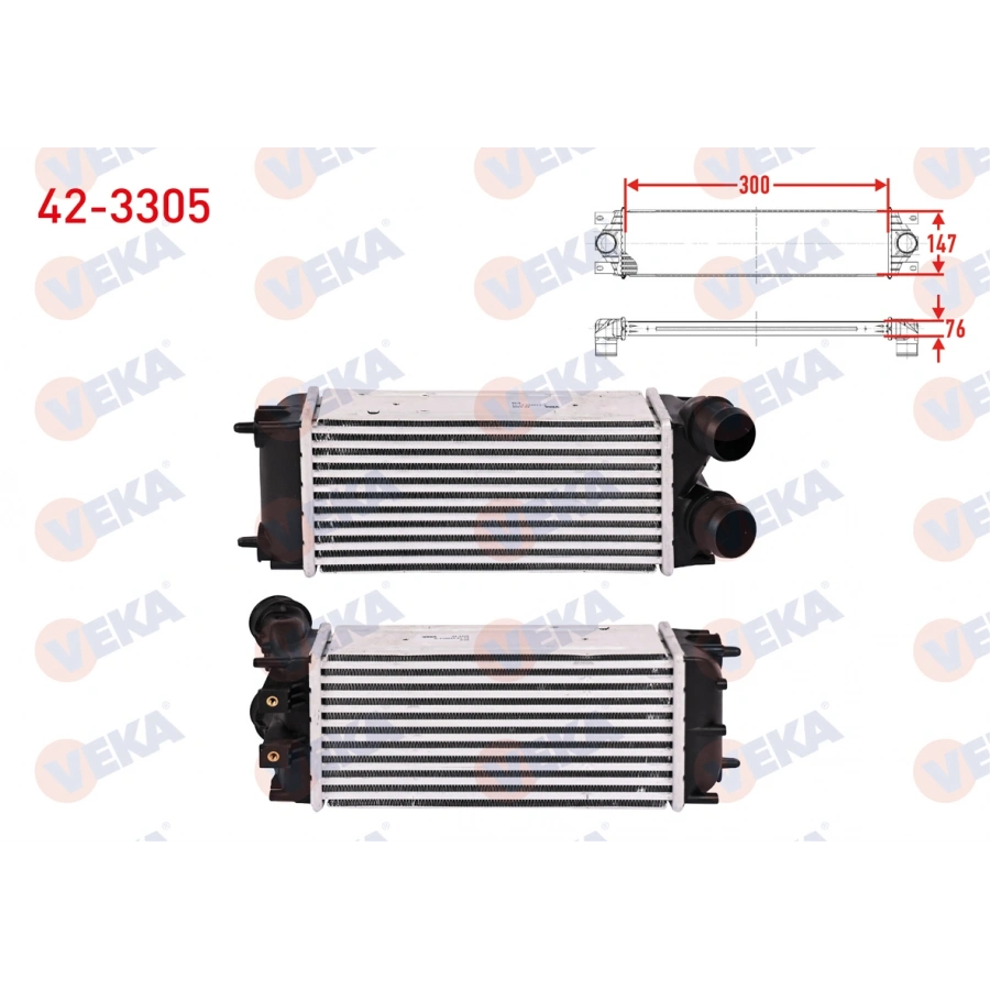TURBO RADYATORU (INTERCOOLER) KISA BORULU PEUGEOT PARTNER TEPEE 1.6 HDI 2008-