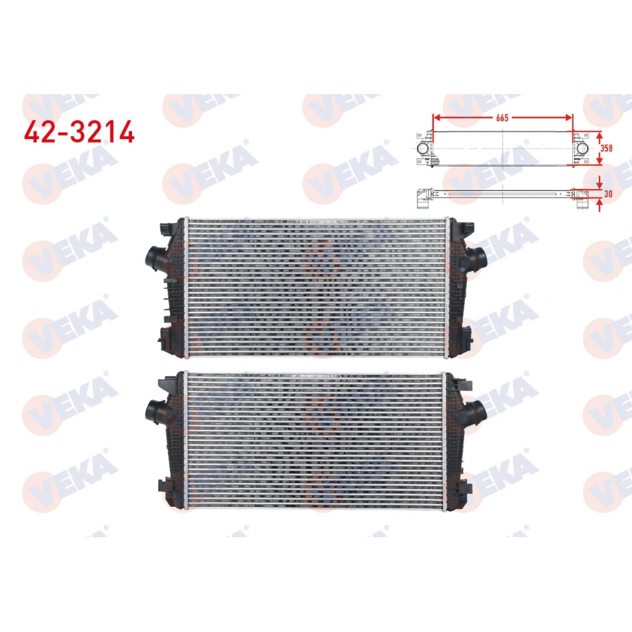 TURBO RADYATORU (INTERCOOLER) OPEL ASTRA J 1.6 CDTI 2009-2016/ OPEL ZAFIRA C 1.6 CDTI 2014-/ CHEVROLET CRUZE 2.0 CDI 2011-2014