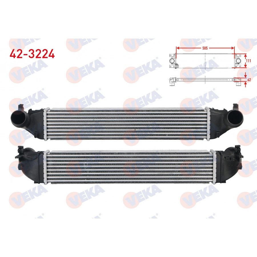 TURBO RADYATORU (INTERCOOLER) OPEL ASTRA K 1.0i TURBO 2015-