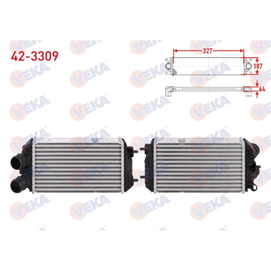 TURBO RADYATORU (INTERCOOLER) PEUGEOT 2008 1.2 PURETECH - 1.5 BlueHDI 2015- / 208 1.2 PURETECH - 1.5 BlueHDI 2018 / OPEL CORSA F 1.2 T - 1.5 D 2019-