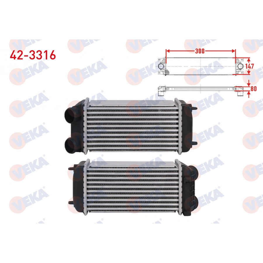 TURBO RADYATORU (INTERCOOLER) PEUGEOT 206 CC 1.6 HDI 110 109 hp 2005-2007