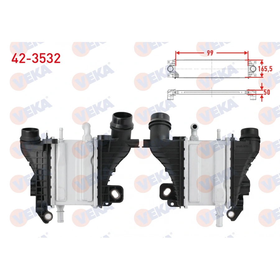 TURBO RADYATORU (INTERCOOLER) RENAULT MEGANE IV, CLIO V 1.5 BlueDCI 2018- / DACIA DUSTER 2017-, SANDERO II, LOGAN II, DOKKER 2012- 1.5 dCi, BlueDCI / NISSAN QASHQAI II 1.5 dCi 2018-