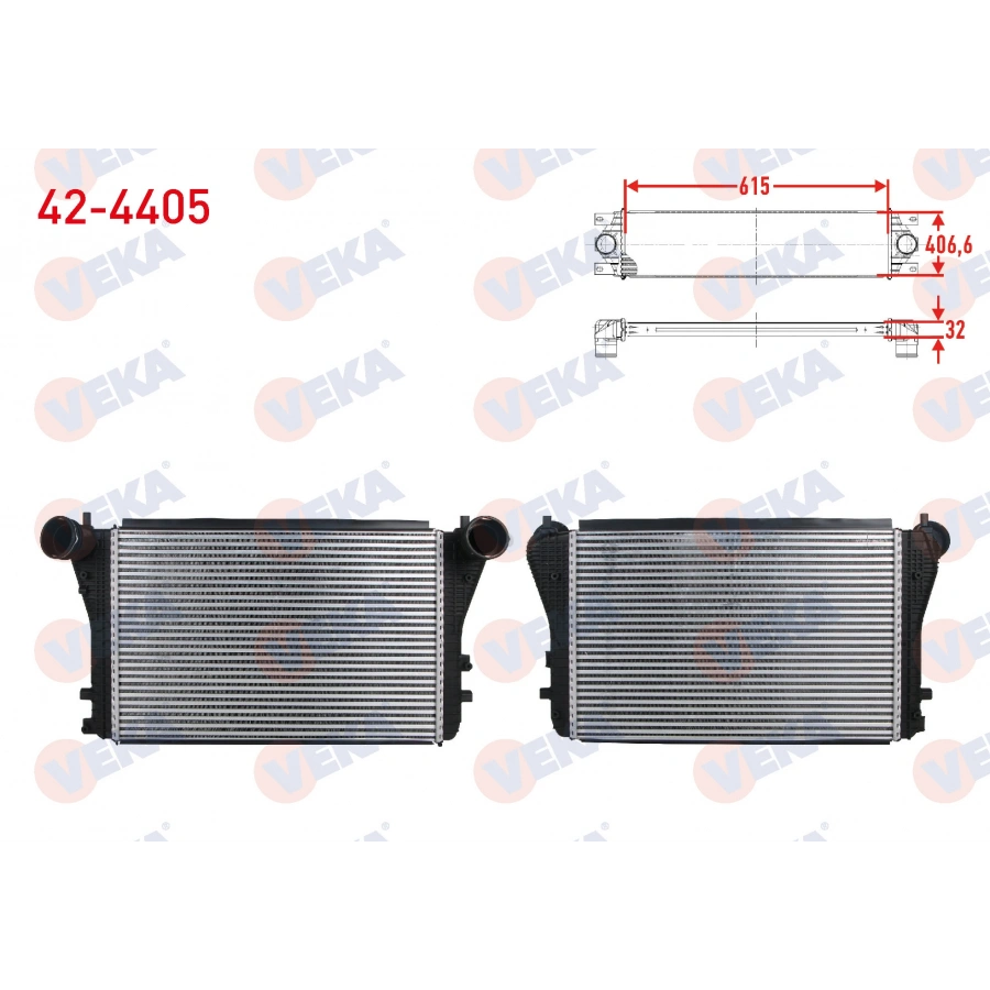 TURBO RADYATORU (INTERCOOLER) (SEGMANLI) VOLKSWAGEN CADDY III (2KA,2KH,2CA,2CH) 1.9 TDI (BJB-BLS) 2004-2010