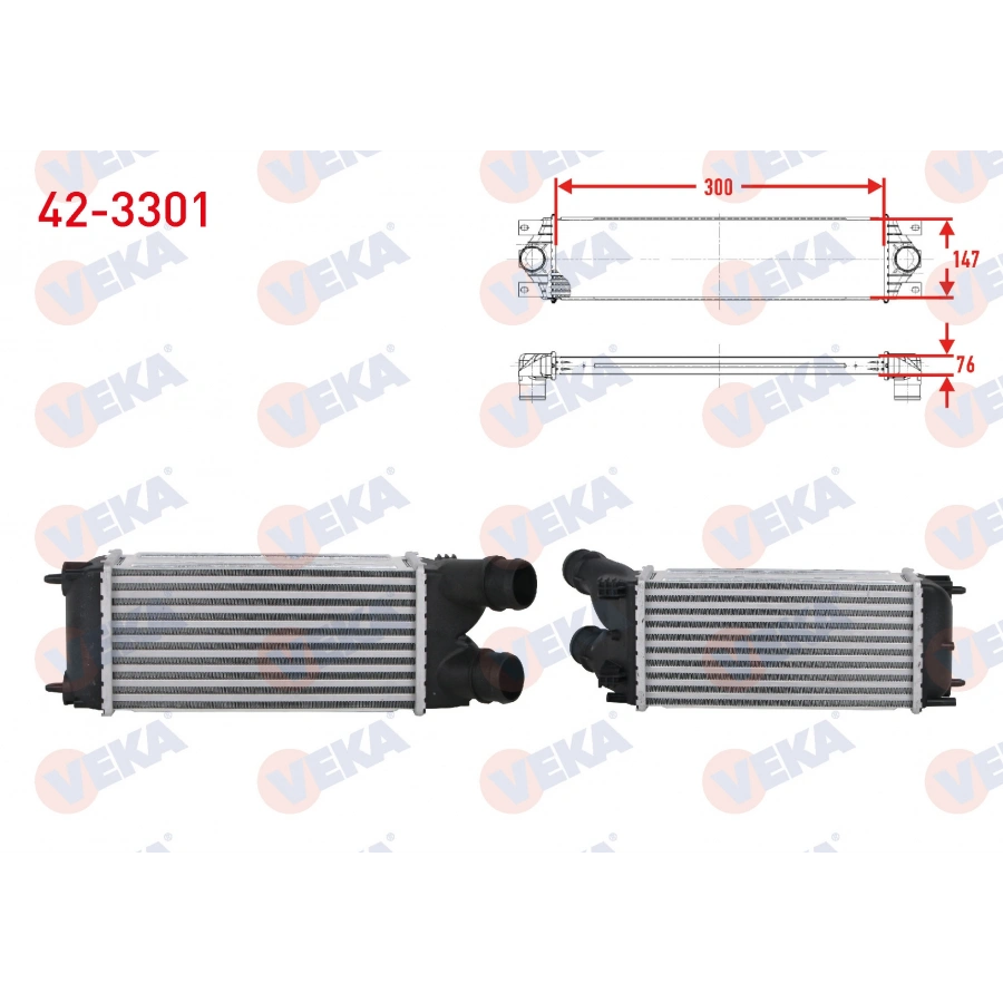TURBO RADYATORU (INTERCOOLER) UZUN BORULU PEUGEOT PARTNER TEPEE 1.6 HDI 90 HP 2008-